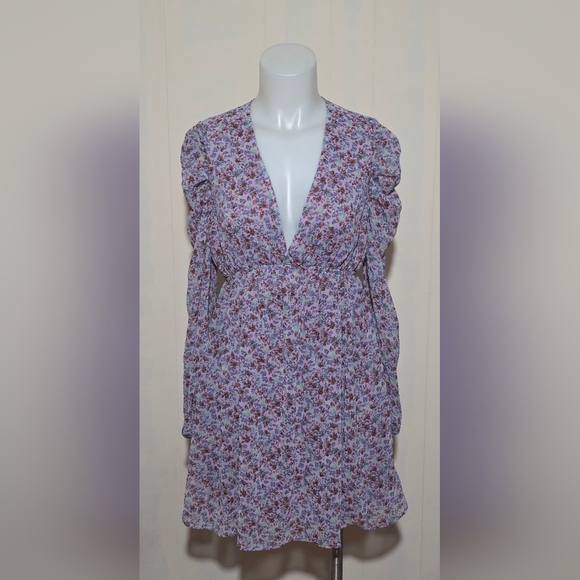 wild fable Dresses & Skirts - Wild Fable Lavender Floral Long Sleeve Babydoll Dress
